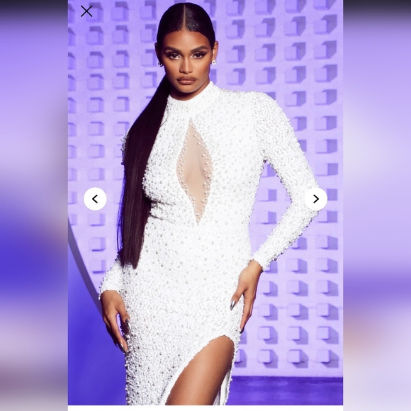 Fashion Nova Sparkling Backless Dress - White - Picture 2 of 16